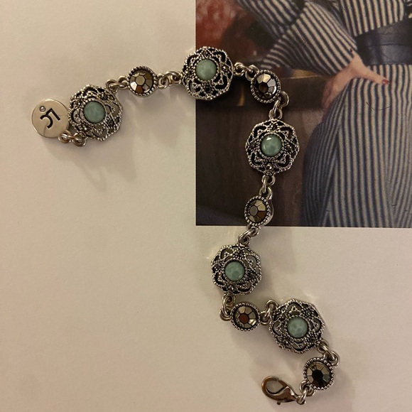 Liz Claiborne Vintage Silver Bracelet with Blue Stone - Picture 2 of 5